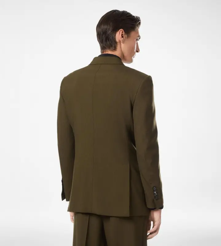 WOOL CASHMERE SILK REPS JACKET GREEN WOOD online